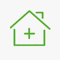 green icon of a house with a plus sign inside