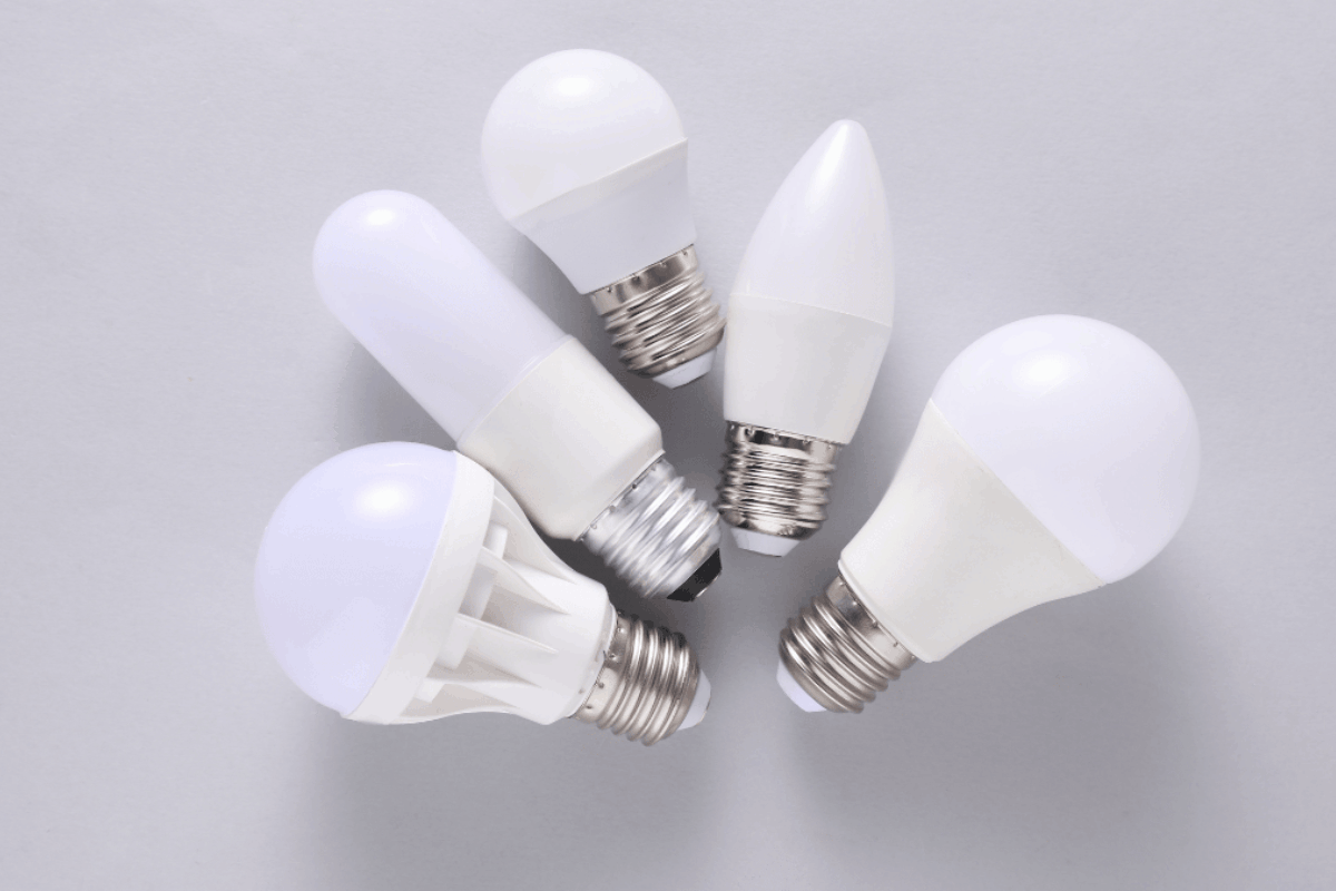 a variety of led bulb types, including A19 and candelabra