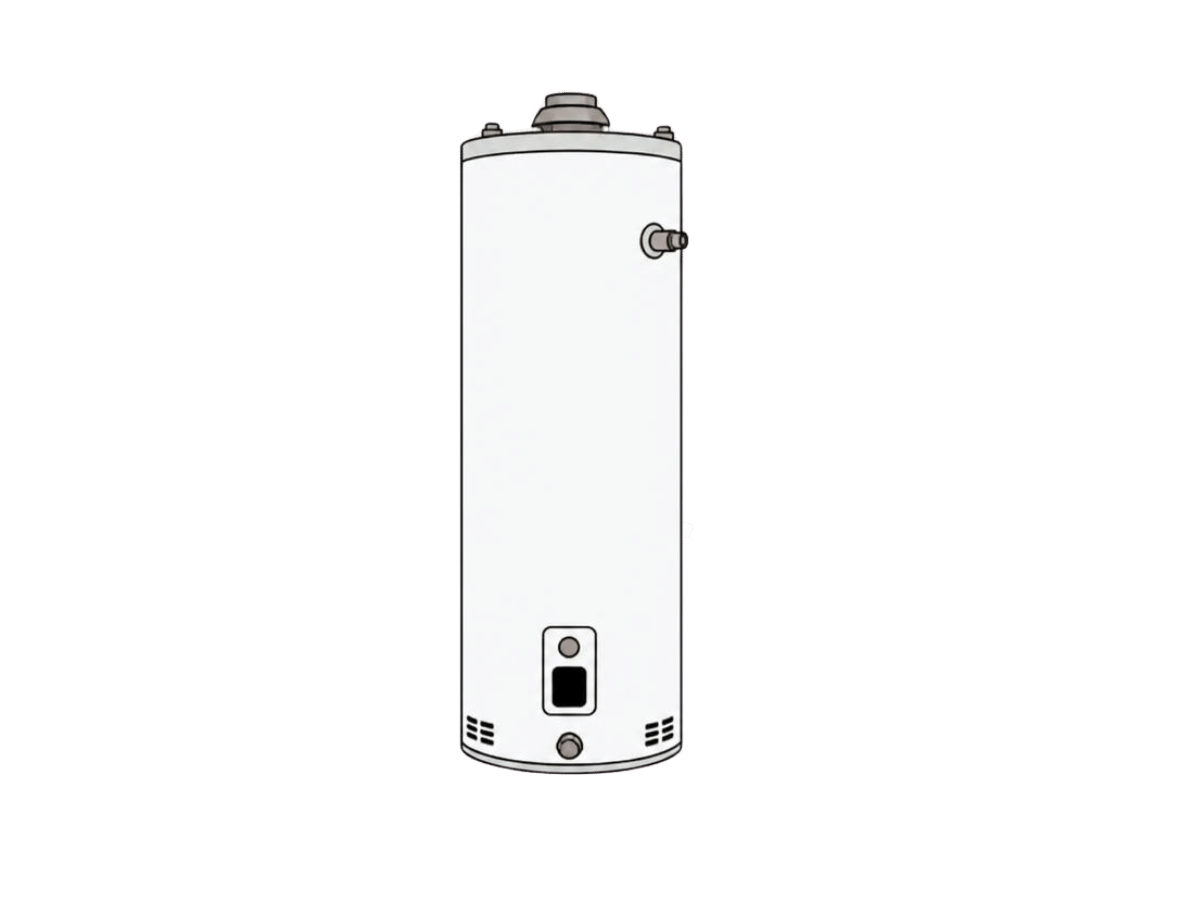 A storage tank water heater