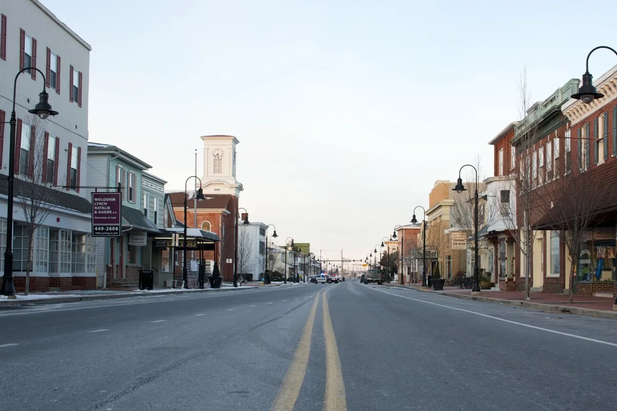 the middle of the street in downtown Middletown, Delaware.