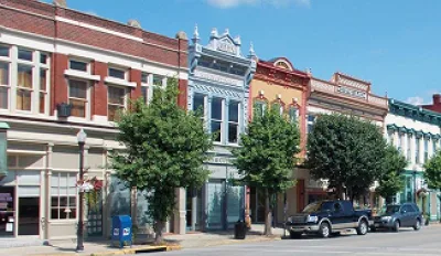 a street in the downtown area of Georgetown, Ohio.