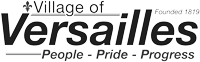 the logo for the village of Versailles, Ohio that says, "People, Pride, Progress".