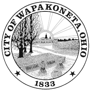 the logo for the City of Wapakoneta, Ohio with its founding date of 1833.