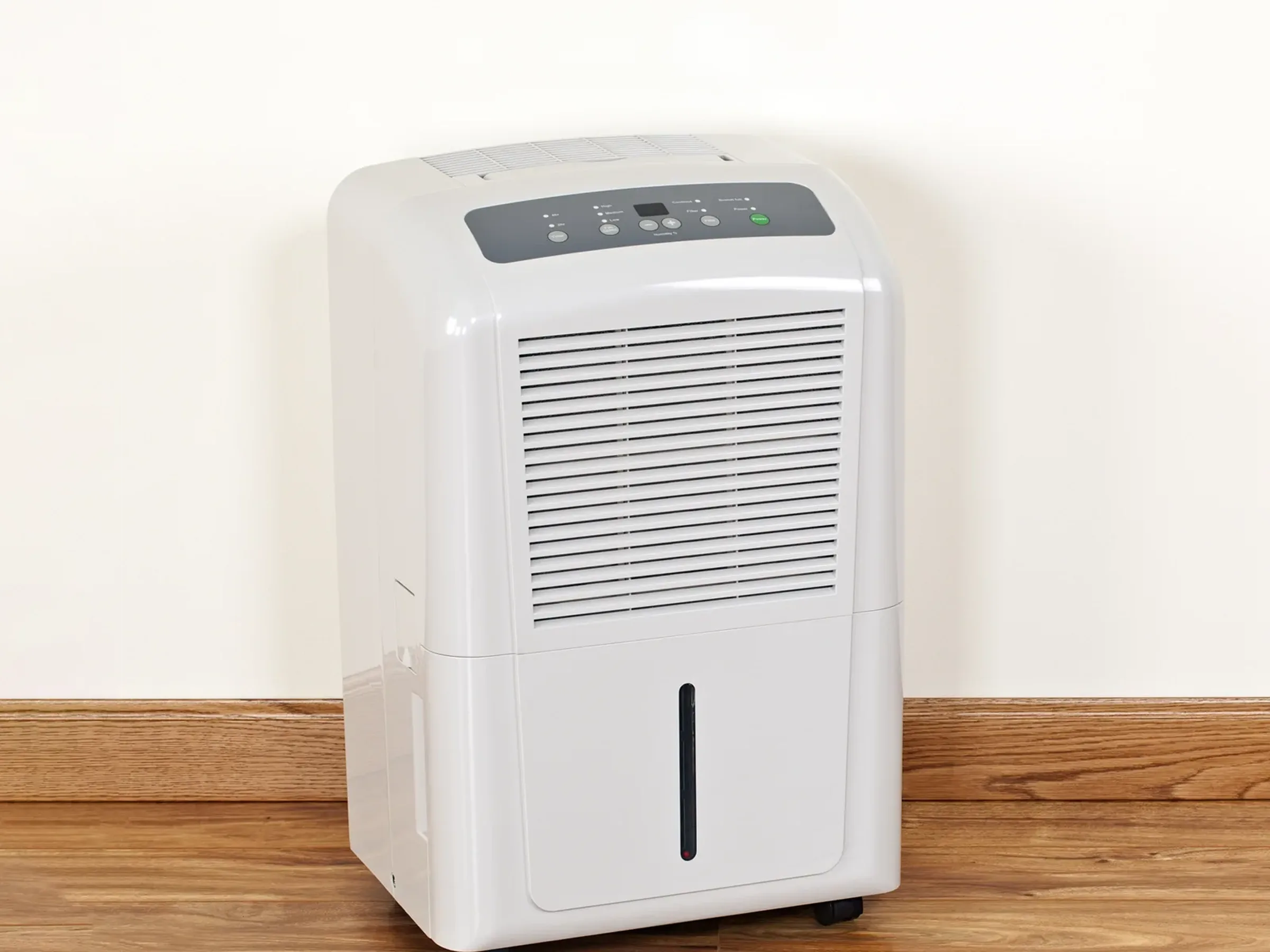 a dehumidifier on the floor of a home.